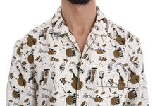 Load image into Gallery viewer, Dolce & Gabbana White Silk JAZZ Motive Print Shirt
