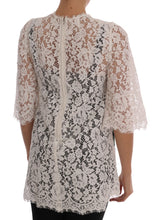 Load image into Gallery viewer, Dolce & Gabbana Elegant White Lace Embellished Mini Blouse