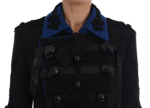 Load image into Gallery viewer, Dolce & Gabbana Chic Black & Blue Short Trench Jacket