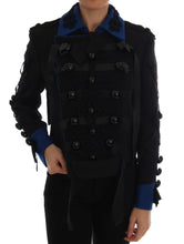 Load image into Gallery viewer, Dolce & Gabbana Chic Black & Blue Short Trench Jacket