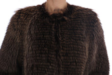 Load image into Gallery viewer, Dolce & Gabbana Elegant Brown Raccoon Fur Knee-Length Coat