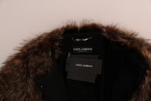 Load image into Gallery viewer, Dolce & Gabbana Elegant Brown Raccoon Fur Knee-Length Coat