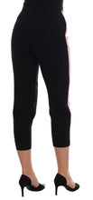 Load image into Gallery viewer, Dolce & Gabbana Chic Black Capri Pants with Pink Side Stripes