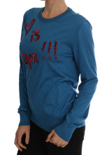 Load image into Gallery viewer, Dolce & Gabbana Blue Silk Sequined Capri Pullover Sweater