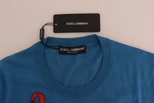 Load image into Gallery viewer, Dolce & Gabbana Blue Silk Sequined Capri Pullover Sweater