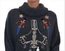 Load image into Gallery viewer, Dolce & Gabbana Fairy Tale Crystal Gray Cashmere Sweater