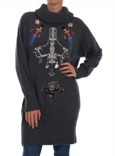 Load image into Gallery viewer, Dolce & Gabbana Fairy Tale Crystal Gray Cashmere Sweater