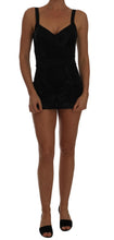 Load image into Gallery viewer, Dolce & Gabbana Elegant Black Floral Stretch Bodysuit Romper