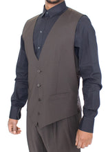 Load image into Gallery viewer, Dolce & Gabbana Elegant Brown Striped Wool Dress Vest