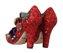 Load image into Gallery viewer, Dolce & Gabbana Red Bellucci Alta Moda Embellished Pumps