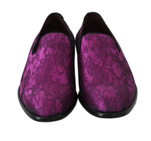 Load image into Gallery viewer, Dolce & Gabbana Elegant Silk-Wool Blend Loafers in Purple