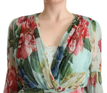 Load image into Gallery viewer, Dolce & Gabbana Floral Silk Midi Wrap Dress