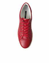 Load image into Gallery viewer, Dolce & Gabbana Elegant Red Leather Low Top Sneakers