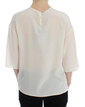 Load image into Gallery viewer, Dolce & Gabbana Ivory Sequined Silk Blouse Top