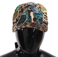 Load image into Gallery viewer, Dolce & Gabbana Brown Leopard Sequin Sicily Applique Baseball Hat