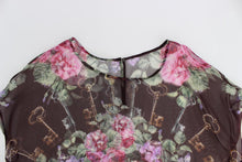 Load image into Gallery viewer, Dolce & Gabbana Elegant Floral Silk Blouse with Cap Sleeves