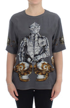 Load image into Gallery viewer, Dolce & Gabbana Enchanted Sicily Silk Blouse with Knight Print