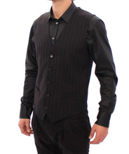 Load image into Gallery viewer, Dolce & Gabbana Elegant Black Striped Wool Dress Vest