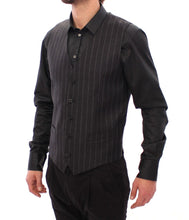 Load image into Gallery viewer, Dolce & Gabbana Sleek Gray Striped Wool Dress Vest