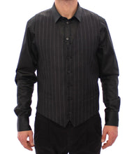 Load image into Gallery viewer, Dolce & Gabbana Sleek Gray Striped Wool Dress Vest