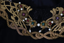 Load image into Gallery viewer, Dolce & Gabbana Elegant Maxi Black Dress with Gold Detailing