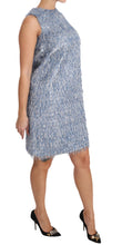 Load image into Gallery viewer, Dolce & Gabbana Elegant Light Blue Fringe Shift Dress