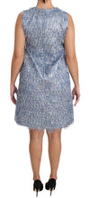Load image into Gallery viewer, Dolce & Gabbana Elegant Light Blue Fringe Shift Dress