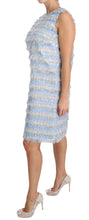 Load image into Gallery viewer, Dolce & Gabbana Elegant Light Blue Fringe Shift Dress