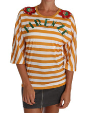 Load image into Gallery viewer, Dolce & Gabbana FIRENZE Sequined Blouse in Orange and White