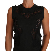 Load image into Gallery viewer, Dolce & Gabbana Chic Gray Sleeveless Silk Blend Blouse