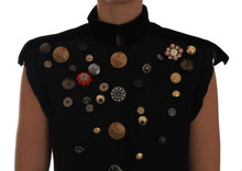 Load image into Gallery viewer, Dolce & Gabbana Embellished Black Military Style Vest