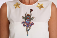 Load image into Gallery viewer, Dolce & Gabbana Enchanted Crystal-Embellished Silk Blouse