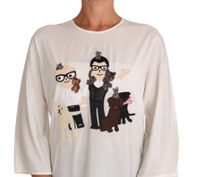 Load image into Gallery viewer, Dolce & Gabbana Chic Figure Family Applique Silk Top