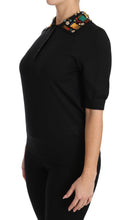 Load image into Gallery viewer, Dolce & Gabbana Elegant Black Cashmere Sequin Collar Top