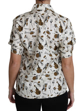 Load image into Gallery viewer, Dolce & Gabbana Silk Musical Instrument Print Polo Top