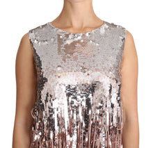 Load image into Gallery viewer, Dolce & Gabbana Golden Pink Sequined Fringe Elegance Top