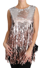 Load image into Gallery viewer, Dolce & Gabbana Golden Pink Sequined Fringe Elegance Top