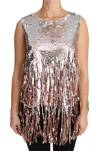 Load image into Gallery viewer, Dolce & Gabbana Golden Pink Sequined Fringe Elegance Top