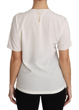 Load image into Gallery viewer, Dolce & Gabbana Elegant Silk Crewneck Blouse with Applique