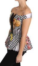 Load image into Gallery viewer, Dolce & Gabbana Chic Checkered Corset Top Blouse