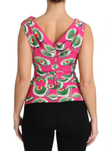 Load image into Gallery viewer, Dolce & Gabbana Pink Silk Stretch Sicilian Cake Top
