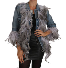 Load image into Gallery viewer, Dolce & Gabbana Embellished Feather Denim Extravaganza