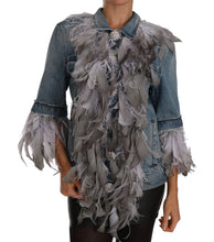 Load image into Gallery viewer, Dolce & Gabbana Embellished Feather Denim Extravaganza