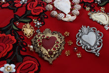 Load image into Gallery viewer, Dolce & Gabbana Red Silk Crystal-Embellished Mini Shorts