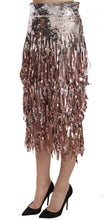 Load image into Gallery viewer, Dolce & Gabbana Metallic Sequin Tulle High-Waist Midi Skirt