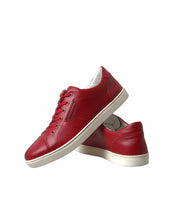Load image into Gallery viewer, Dolce & Gabbana Elegant Red Leather Low Top Sneakers