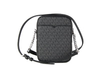 Load image into Gallery viewer, Michael Kors Medium Signature Leather North South Chain Crossbody Handbag Black