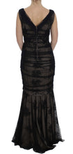 Load image into Gallery viewer, Dolce & Gabbana Elegant Black Floral Bodycon Maxi Dress