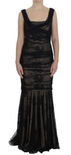 Load image into Gallery viewer, Dolce & Gabbana Elegant Black Floral Bodycon Maxi Dress