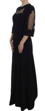 Load image into Gallery viewer, Dolce & Gabbana Elegant Black Wool Cutout Maxi Dress